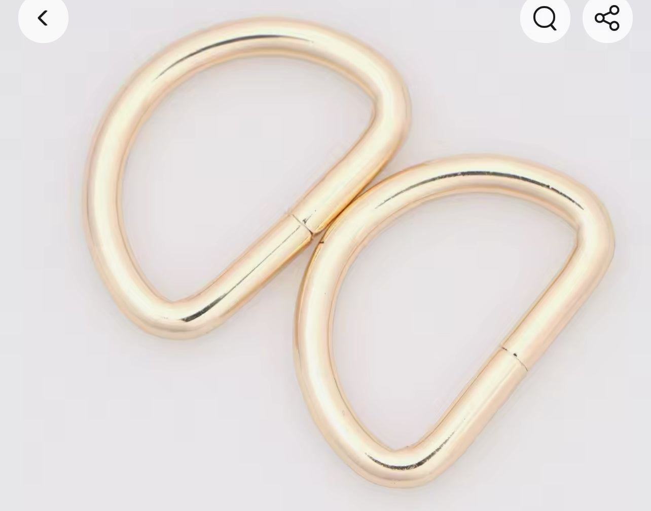 Metal D-Ring x4 Light Gold 25mm Buckle/Bag/Strap Bag Hardware