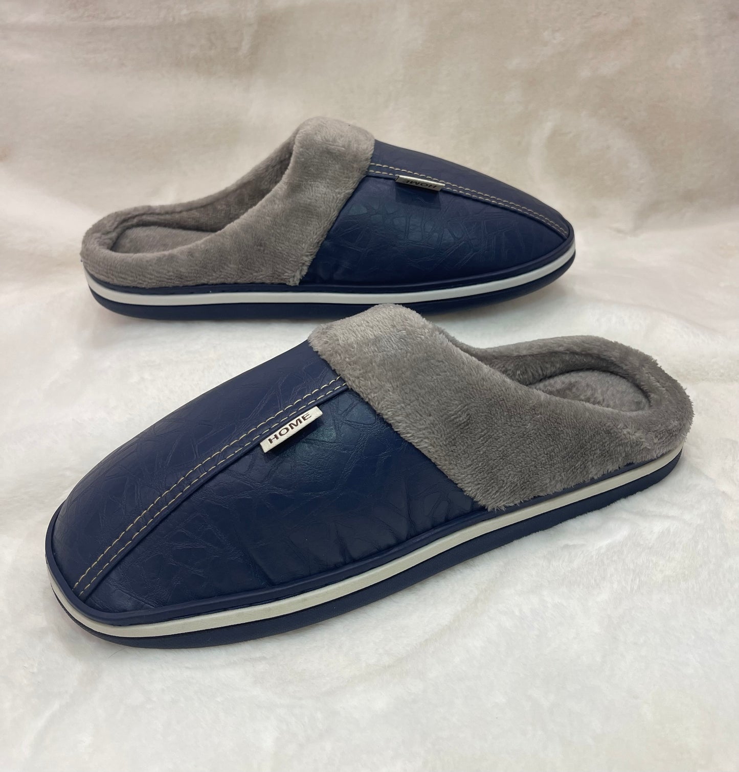 Blue cozy men’s slippers